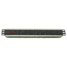 Блок распределения питания для 19" шкафов, 8 розеток IEC60320 С13, с амперметром DKC R519IEC8AMC14