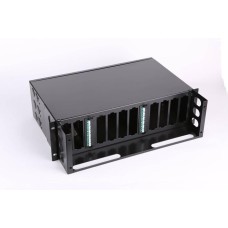 Бокс 19" на 12 кассет MPO, 3U, черный LANMASTER LAN-FOBM-12MCS-3U